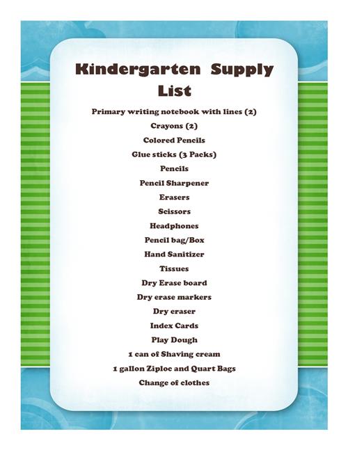 supply list